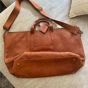 Madewell cognac travel bag
